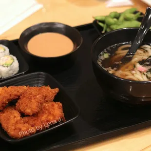 Monday&apos;s Special ($14.50) - tonkatsu, mini California roll, mini udon, edamame