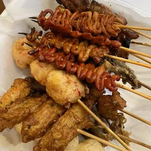  variety of skewers