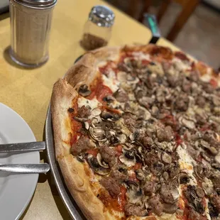a pizza on a table