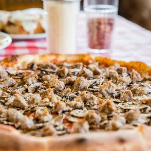 a mushroom pizza