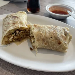 Machaca, Egg Potato Burrito.  ***** 5 stars