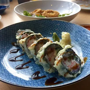 Fantastic fried tempura roll with crap, jalapeño, and cream cheese!
