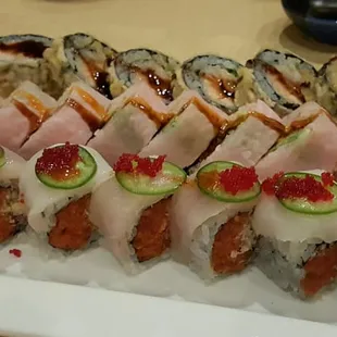 Foxy Lady (front), Godzilla roll and Crazy roll...all were very good.