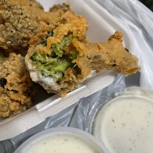 Fried broccoli bite
