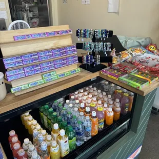 Candy and bottled drinks