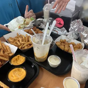 a table full of food