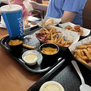 a toddler in the background