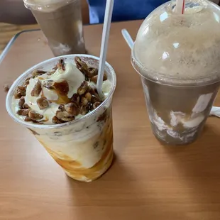 two drinks on a table