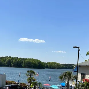 Lake view from parking lot