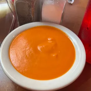 a bowl of tomato soup