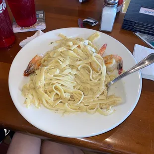Shrimp fettuccine Alfredo!