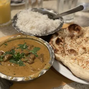 Lamb Korma and Garlic Naan