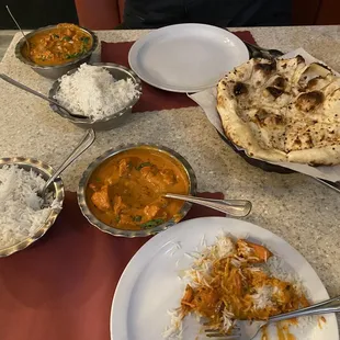 Butter Chicken &amp; Chicken Tikka Masala  Garlic Naan