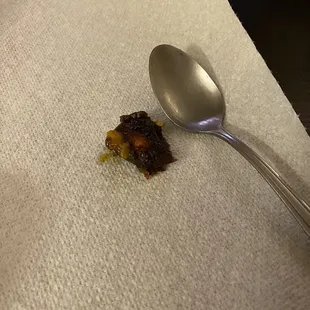 Giant mysterious seed my boyfriend bit into from the Aloo Baingan and hurt his mouth and teeth.