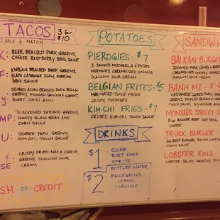 menu