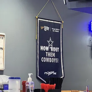 How &apos;bout them Cowboys!? This is Sports bar 14 large televisions