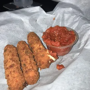 Jalapeño mozzarella sticks.