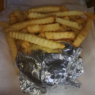 a tray of french fries