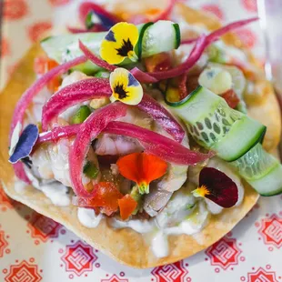 Shrimp Ceviche Tostada