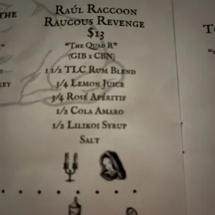 Raul Raccoon Ingredients