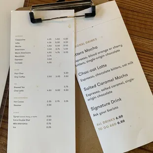 menu