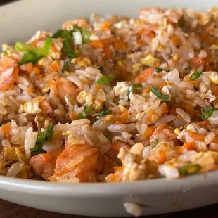 Fried rice with salmon