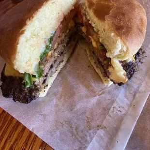 Inside the burger.