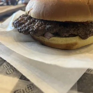 Single hamburger
