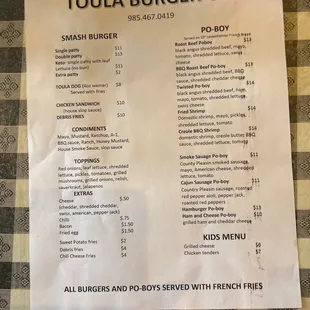 menu