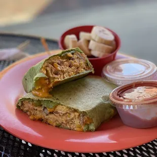 Breakfast Burrito - my very particular breakfast date (my son) said it was delicious!