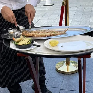 Diver Sole Meunière deboned tableside