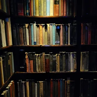 a bookshelf full of books