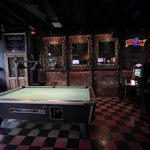 pool table and arcade