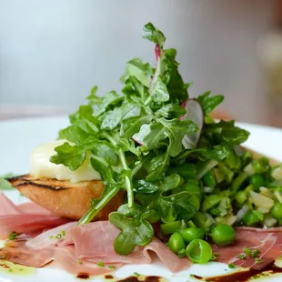 Eggplant-Fennel Caponata Bruschetta with Prosciutto San Daniel