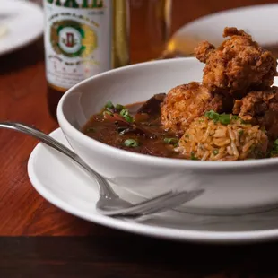 Crispy Fried Chicken and Andouille Gumbo