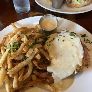 Crisp and Velvety Croque Madame and Mornay with Two Poached Eggs