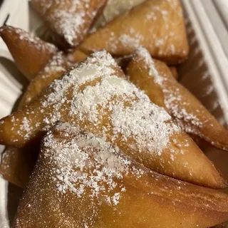 PLarge Housemade Beignets with Chicory Anglaise and Powdered Sugar