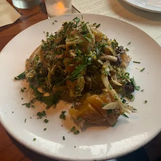 Yellow Beets, Haricots Verts, Pistachios and Stilton Bleu Salad