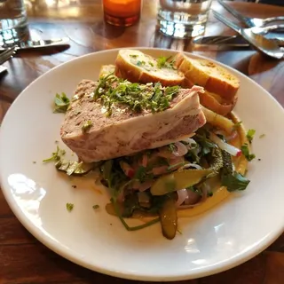 Muscovy Duck and Kurobota Pork Terrine with Fresh Herbs