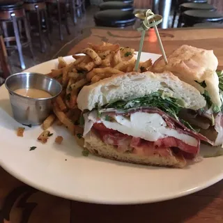 Prosciutto and Hot Coppa Sandwich with Smoked Mozarella