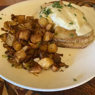 Croque Madame with Mornay and Two Poached Eggs