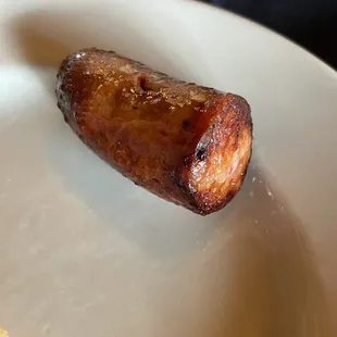 This grilled sausage was fire