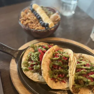 Vegan Tacos &amp; Protein Acai Bowl