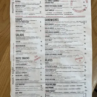 Menu as of May 2024