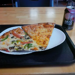 Supreme and cheese slices