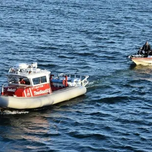 TowBoatUS Bethel Island assisting a bass boat get back to the launch ramp.