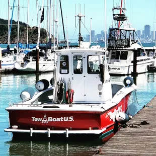 TowBoatUS Golden Gate is our 33&apos; twin diesel tow boat.  She is seen here at Sam&apos;s Anchor Cafe.