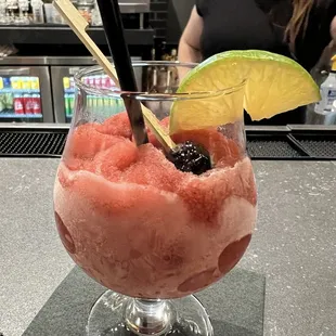Bourbon and Cheerwine slushie