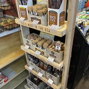 shelves of food