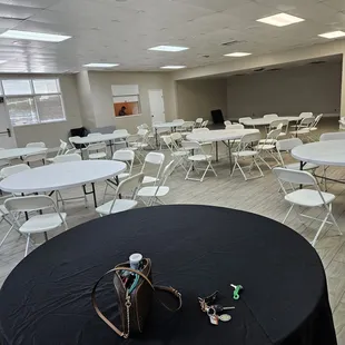 I had to set up chairs and linens